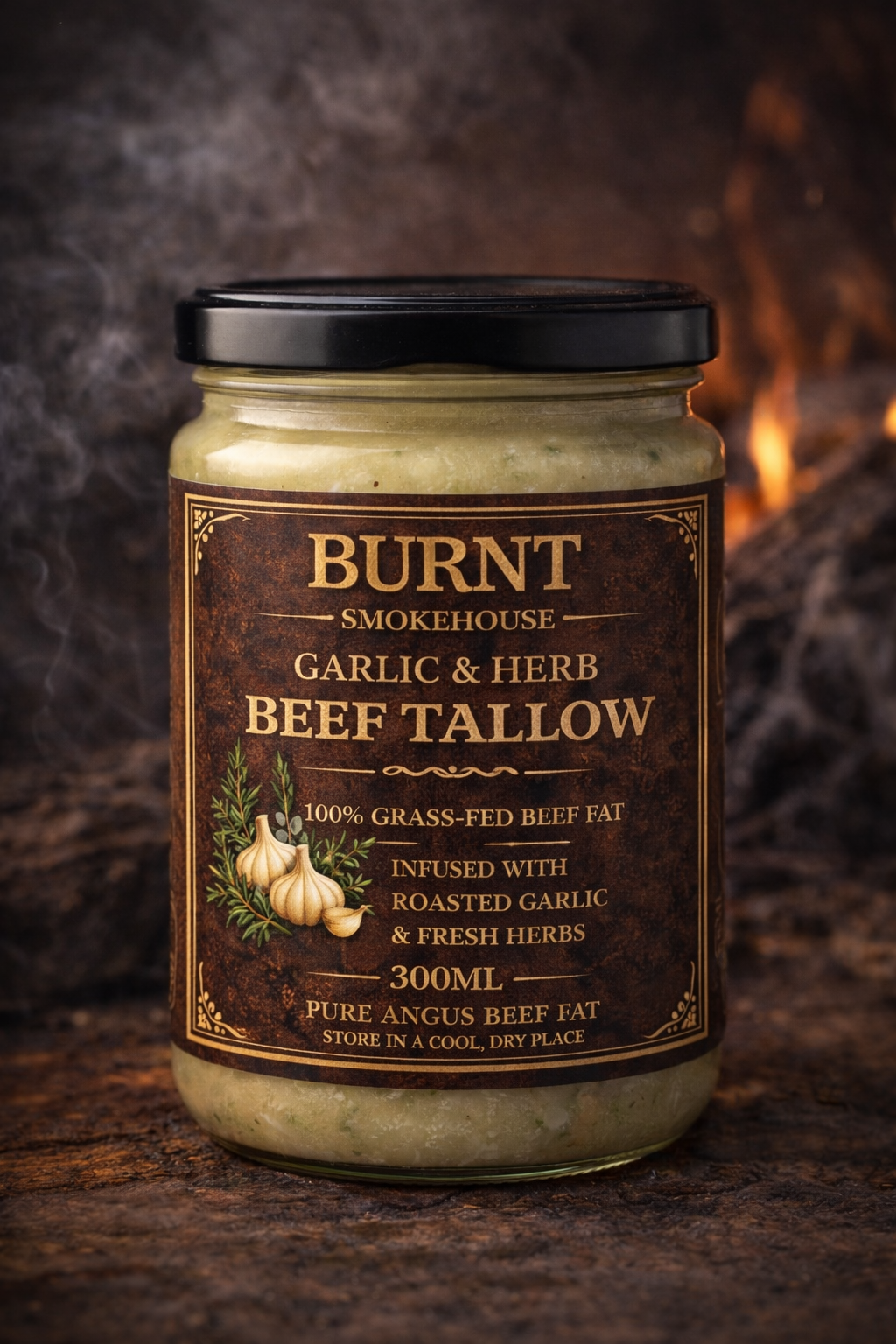 Premium Garlic & Herb Infused Beef Tallow